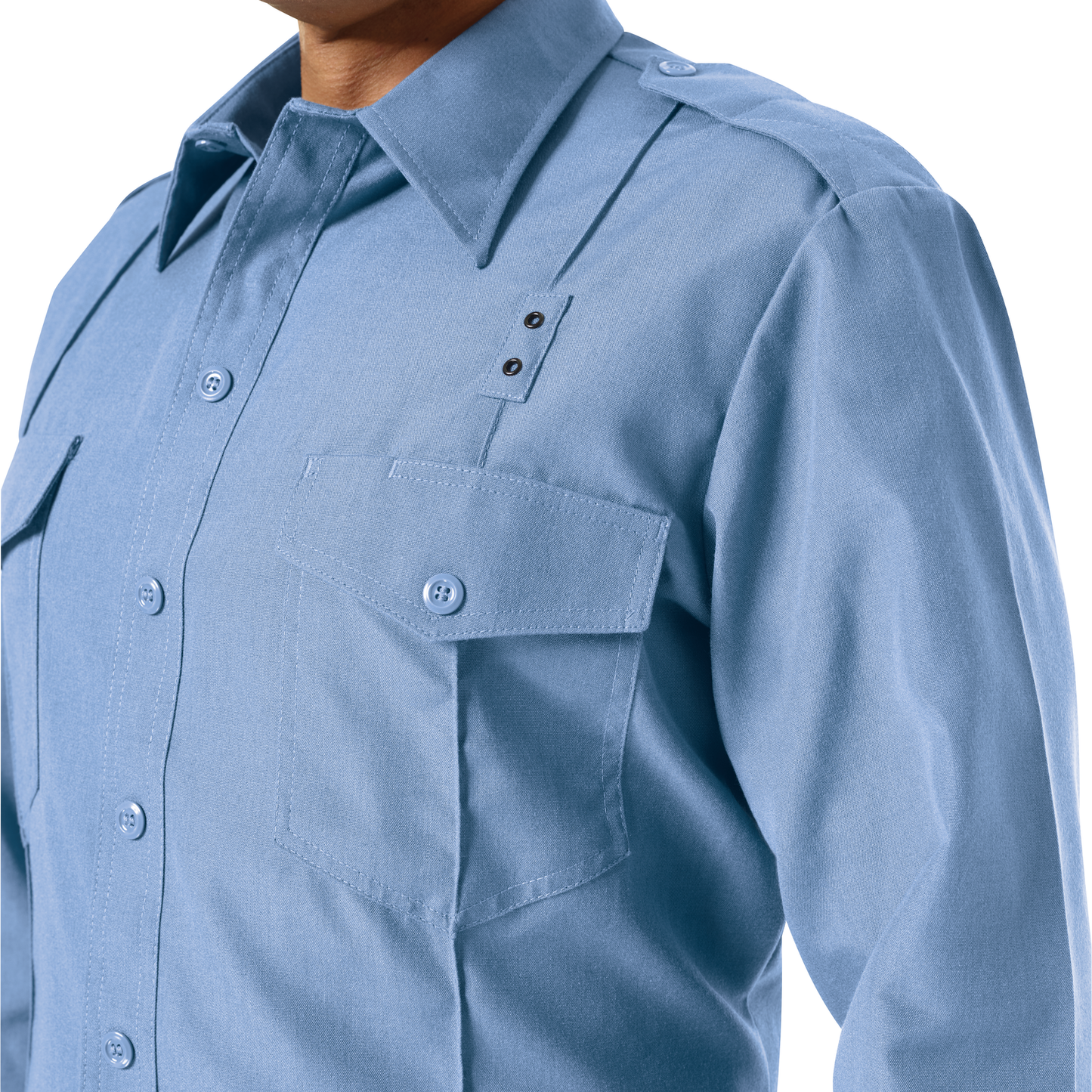 Men’s Classic Long Sleeve Fire Chief Shirt Light Blue