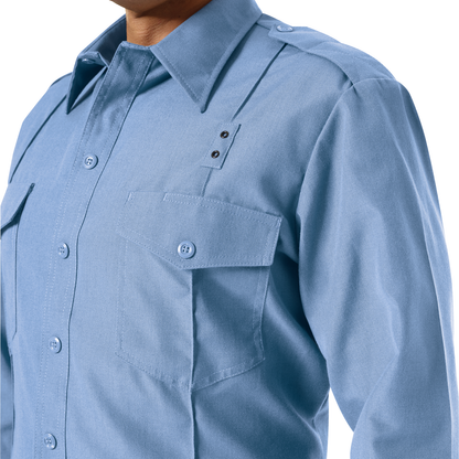 Men’s Classic Long Sleeve Fire Chief Shirt Light Blue