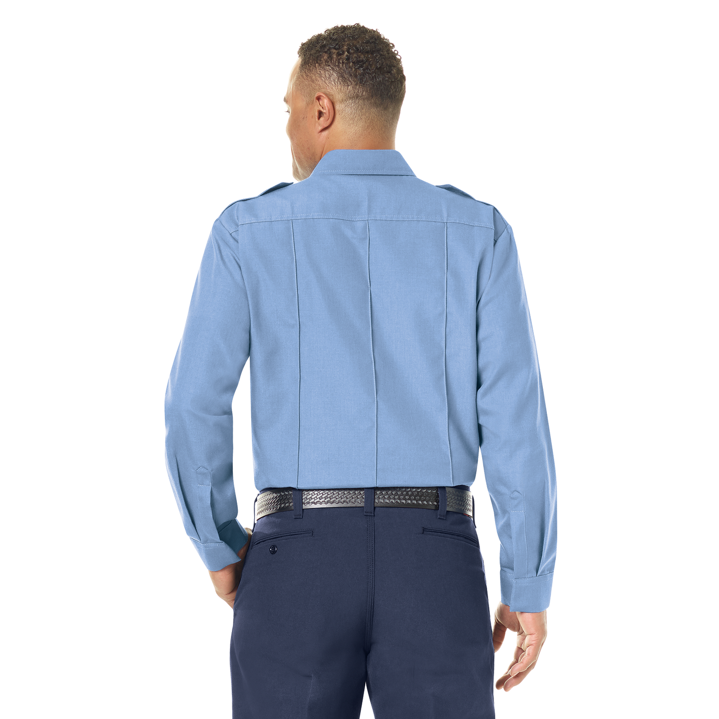 Men’s Classic Long Sleeve Fire Chief Shirt Light Blue