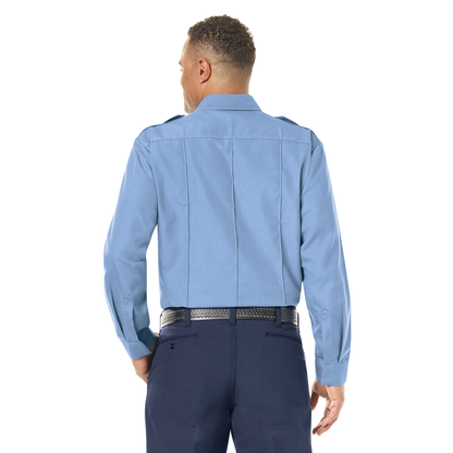 Men’s Classic Long Sleeve Fire Chief Shirt Light Blue