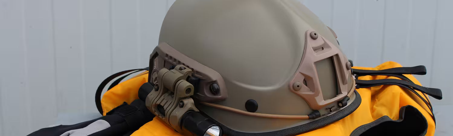 Pacific Helmets R6L Patroller configured for rescue