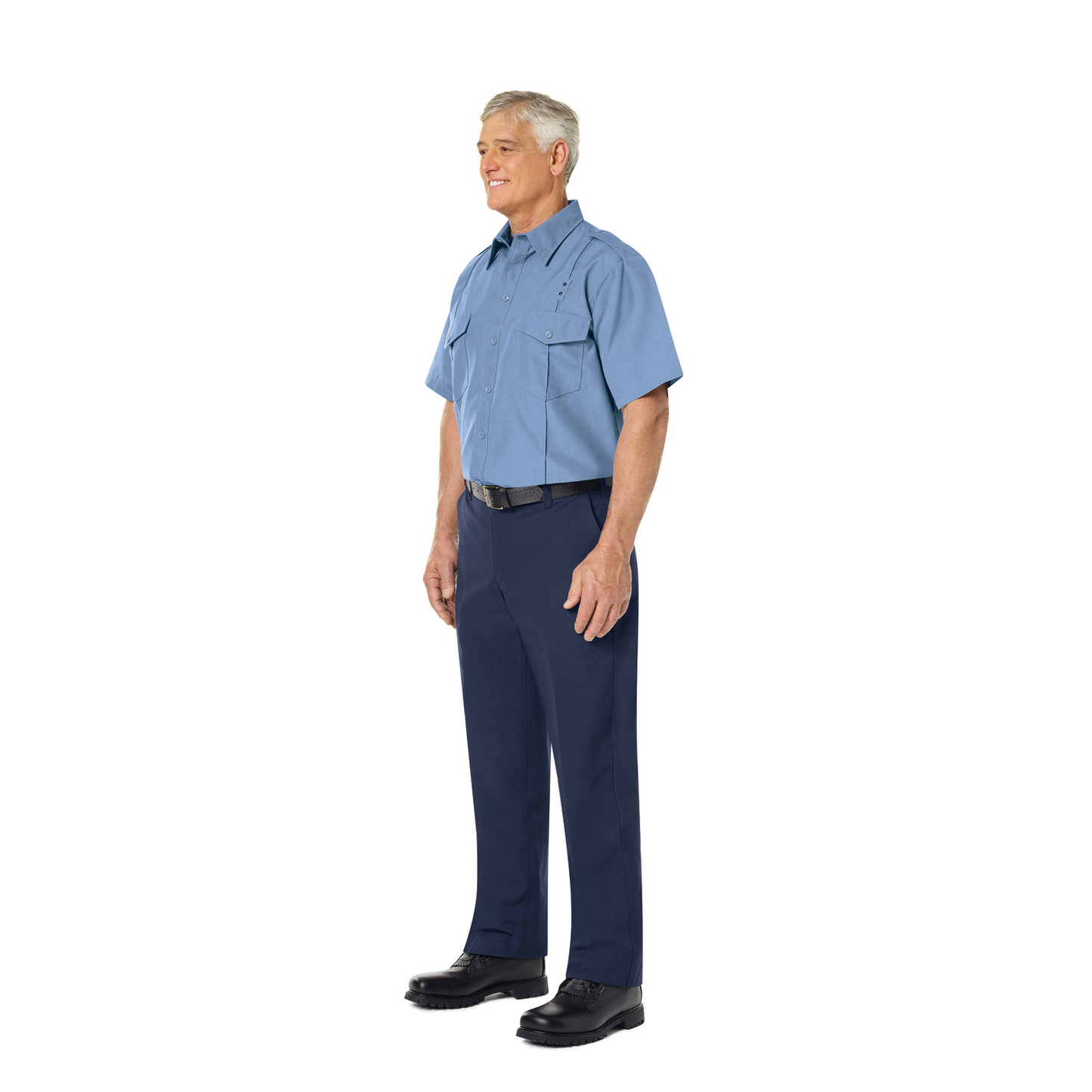 Men’s Classic Short Sleeve Fire Chief Shirt Light Blue