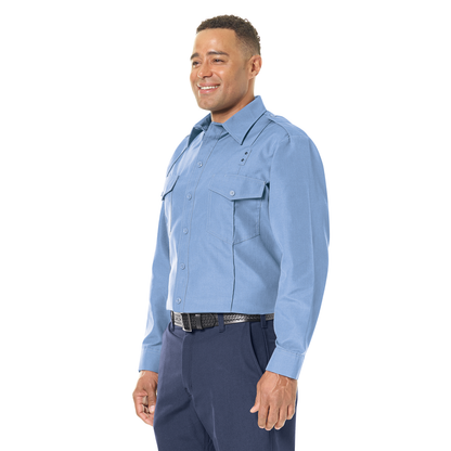 Men’s Classic Long Sleeve Fire Chief Shirt Light Blue