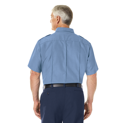 Men’s Classic Short Sleeve Fire Chief Shirt Light Blue
