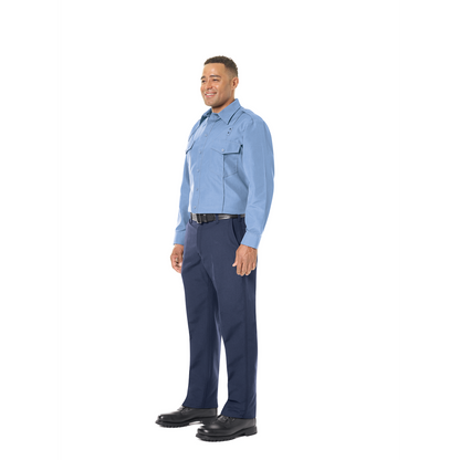 Men’s Classic Long Sleeve Fire Chief Shirt Light Blue