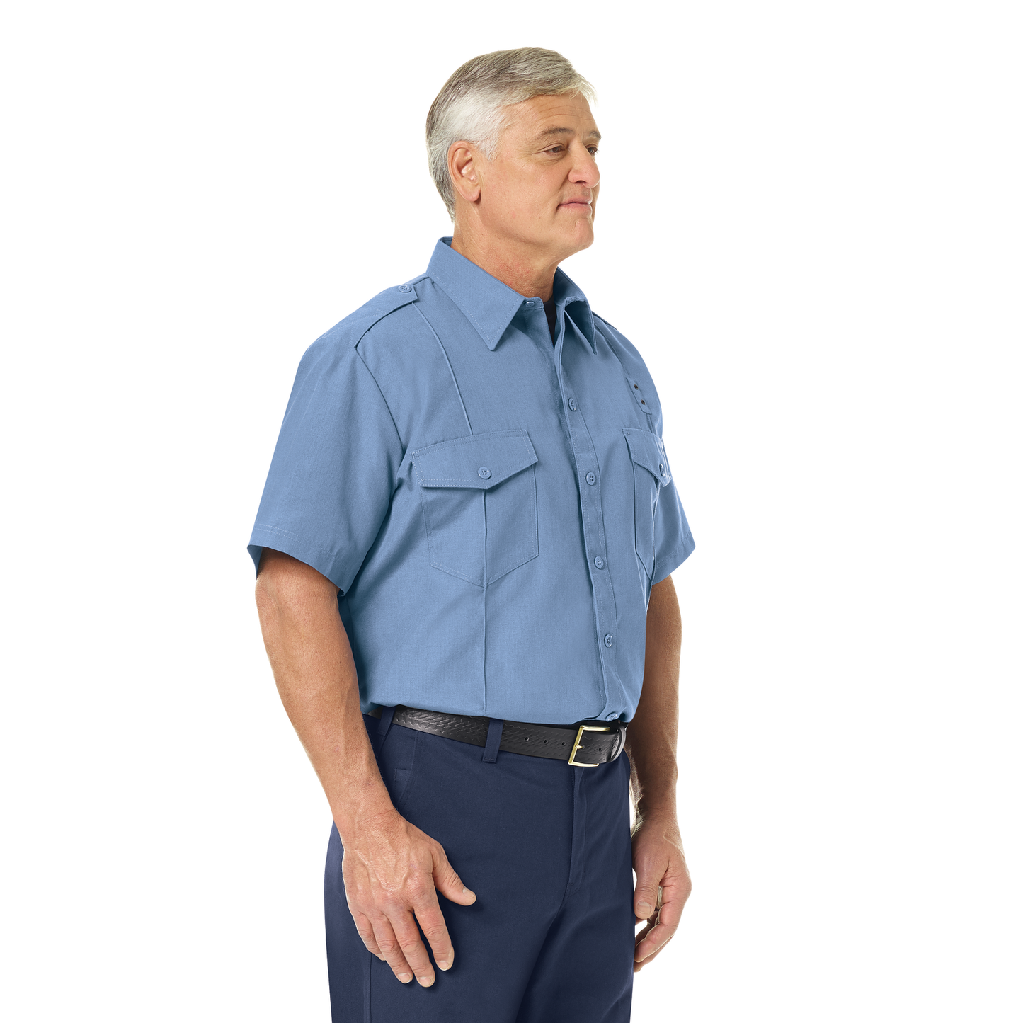 Men’s Classic Short Sleeve Fire Chief Shirt Light Blue