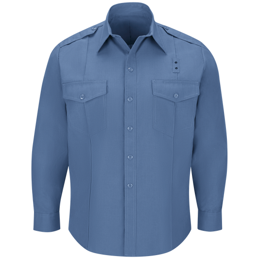 Men’s Classic Long Sleeve Fire Chief Shirt Light Blue