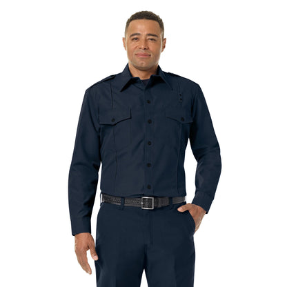 Men's Classic Long Sleeve Fire Chief Shirt Midnight Navy