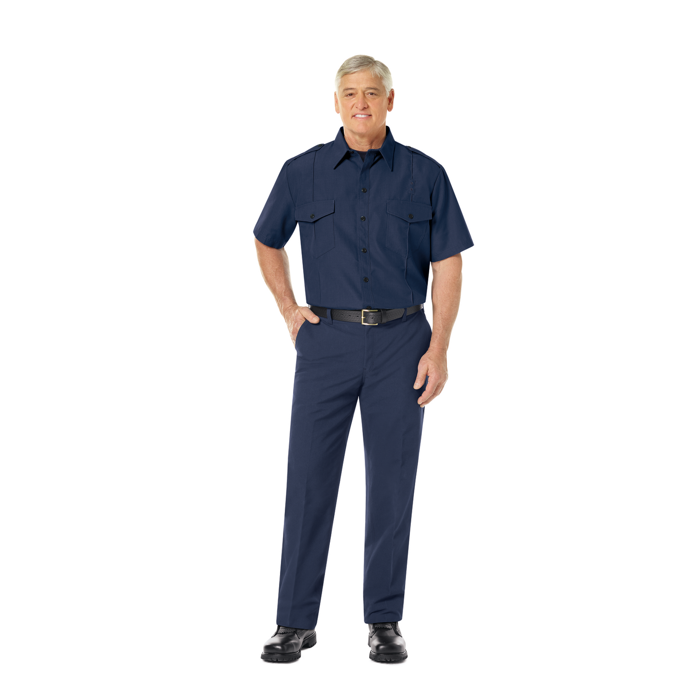 Men’s Classic Short Sleeve Fire Chief Shirt Navy