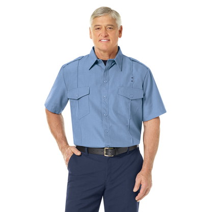Men’s Classic Short Sleeve Fire Chief Shirt Light Blue