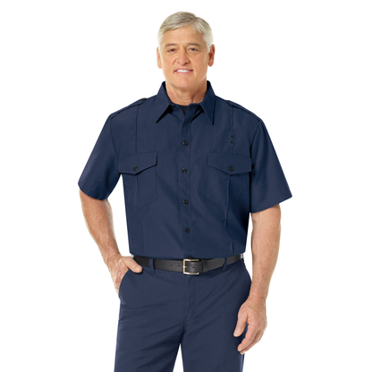 Men’s Classic Short Sleeve Fire Chief Shirt Navy