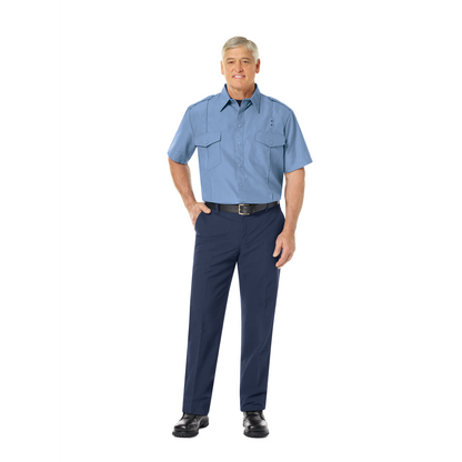 Men’s Classic Short Sleeve Fire Chief Shirt Light Blue